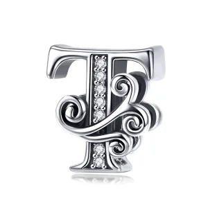 PANDORA Csillogó pavé virág T betű Charm - BSC030-T (kép) PANDORA Csillogó pavé virág T betű Charm - BSC030-T