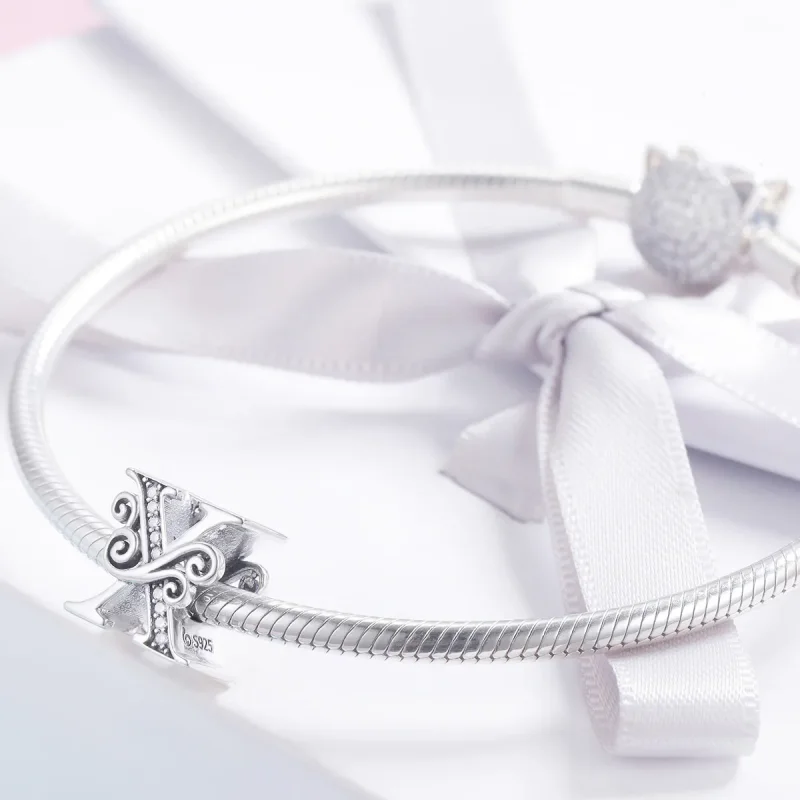 (kép) PANDORA Csillogó pavé virág X betű Charm - BSC030-X - Megtekintés 3