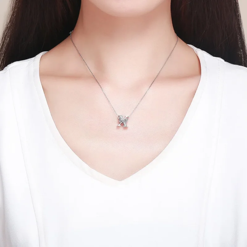 (kép) PANDORA Csillogó pavé virág X betű Charm - BSC030-X - Megtekintés 5