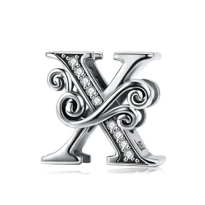 PANDORA Csillogó pavé virág X betű Charm - BSC030-X (kép) PANDORA Csillogó pavé virág X betű Charm - BSC030-X