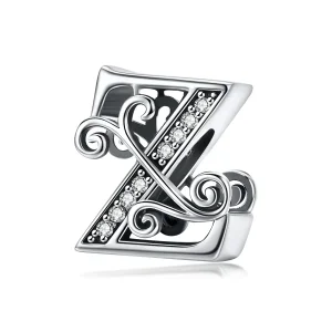 (kép) PANDORA Csillogó pavé virág Z betű Charm - BSC030-Z