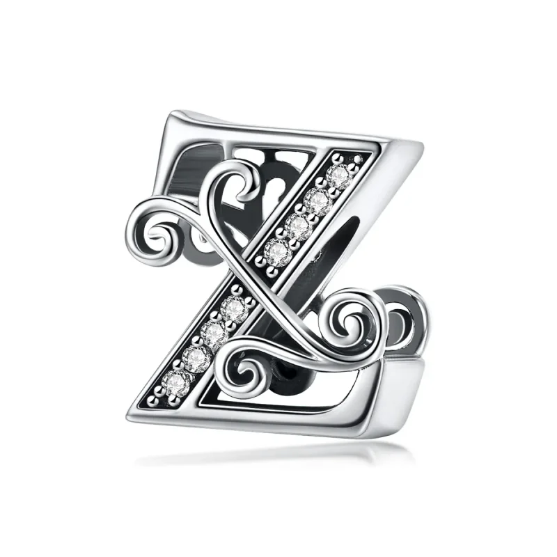 (kép) PANDORA Csillogó pavé virág Z betű Charm - BSC030-Z