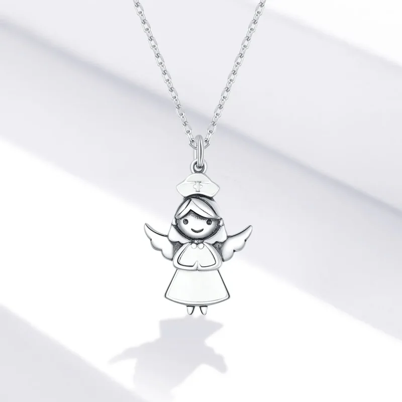 (kép) PANDORA típusú angyal fehérben - ápoló collier nyaklánc - SCN425 - Megtekintés 5