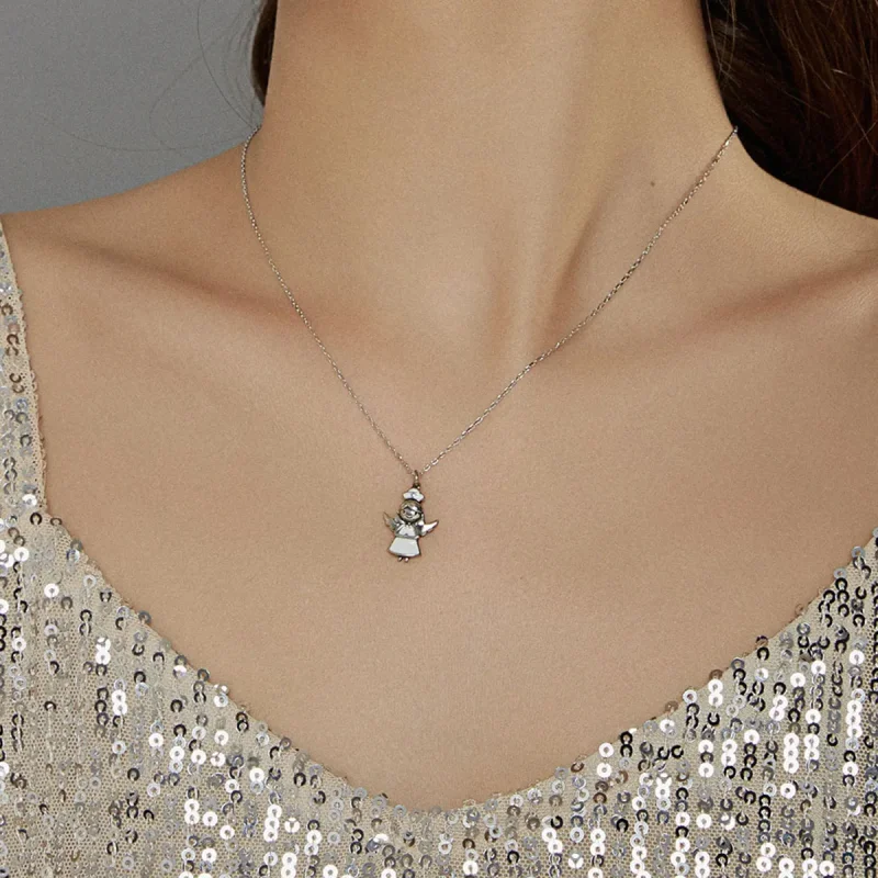 (kép) PANDORA típusú angyal fehérben - ápoló collier nyaklánc - SCN425 - Megtekintés 6