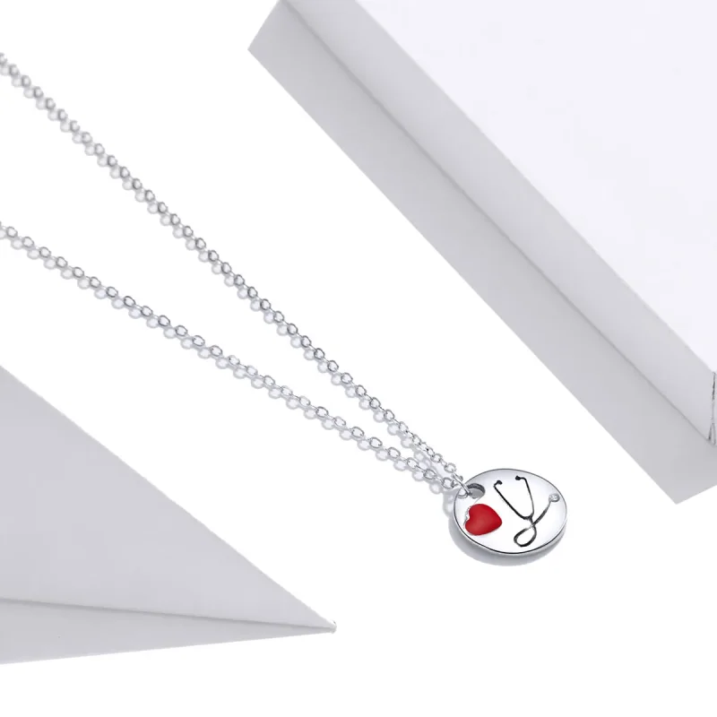 (kép) PANDORA típusú angyal fehérben - szerelem sztetoszkóp collier nyaklánc - SCN426 - Megtekintés 2