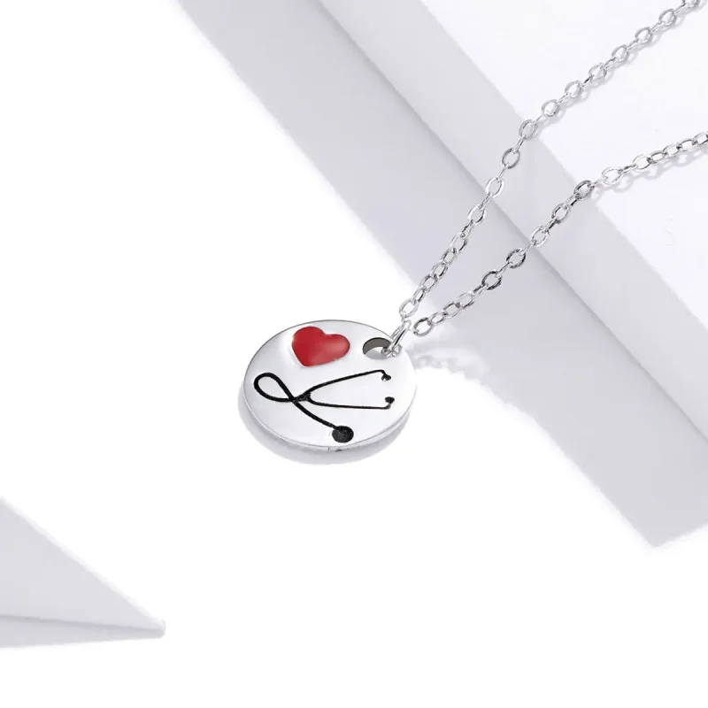 (kép) PANDORA típusú angyal fehérben - szerelem sztetoszkóp collier nyaklánc - SCN426 - Megtekintés 3
