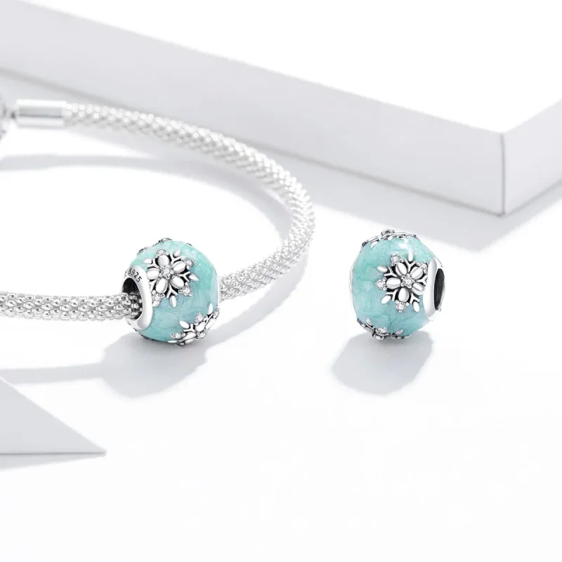 (kép) PANDORA típusú fényes hópelyhek charm - SCC1650 - Megtekintés 4