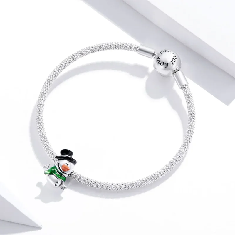 (kép) PANDORA típusú kis hóember charm - SCC1665 - Megtekintés 3