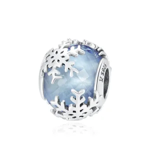 (kép) PANDORA típusú kristály hópehely charm - SCC1666