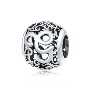 (kép) PANDORA típusú áttört mintás virág betű g charm - SCC1444-G