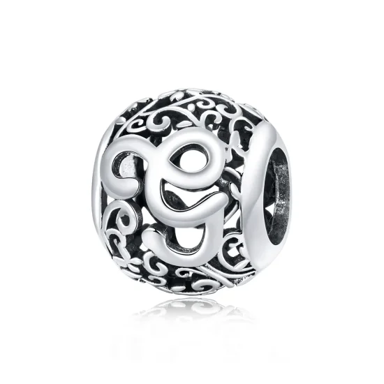 (kép) PANDORA típusú áttört mintás virág betű g charm - SCC1444-G