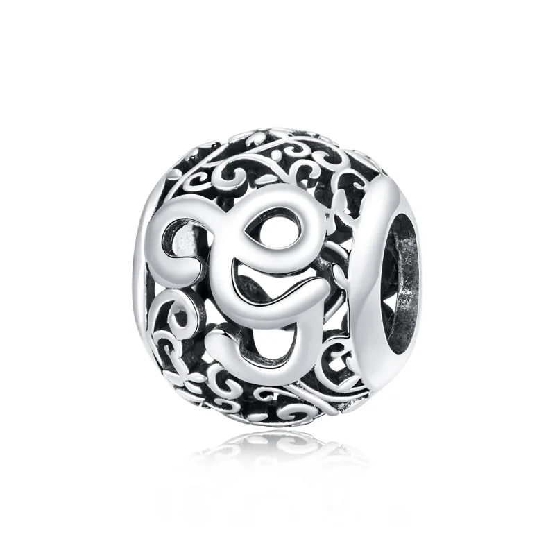 (kép) PANDORA típusú áttört mintás virág betű g charm - SCC1444-G
