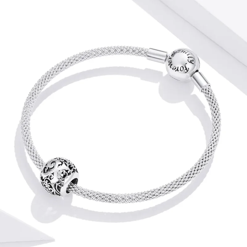 (kép) PANDORA típusú áttört mintás virág betű x charm - SCC1444-X - Megtekintés 3