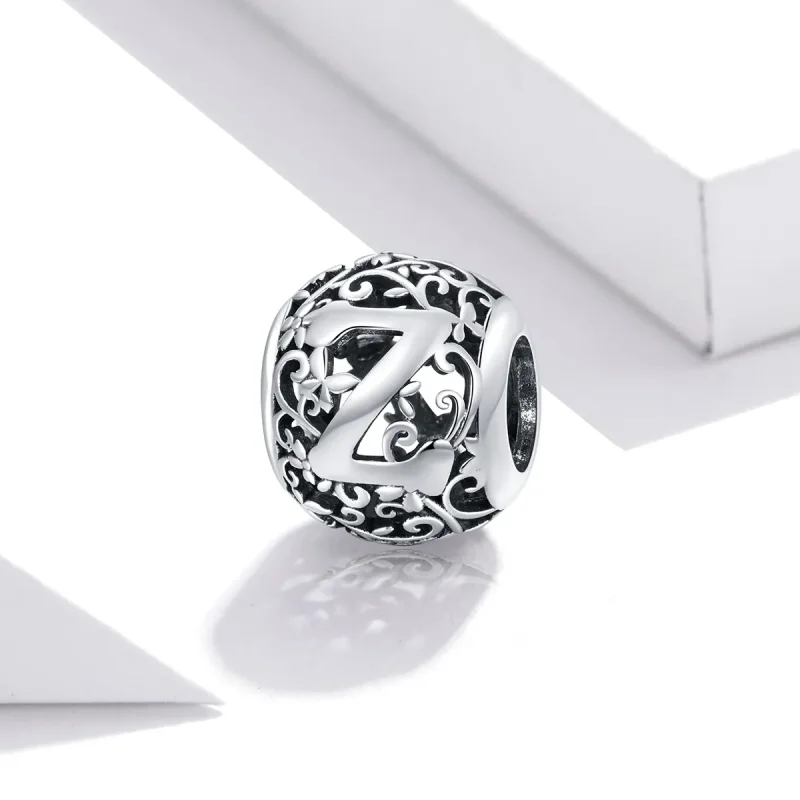 (kép) PANDORA típusú áttört mintás virág betű z charm - SCC1444-Z - Megtekintés 2