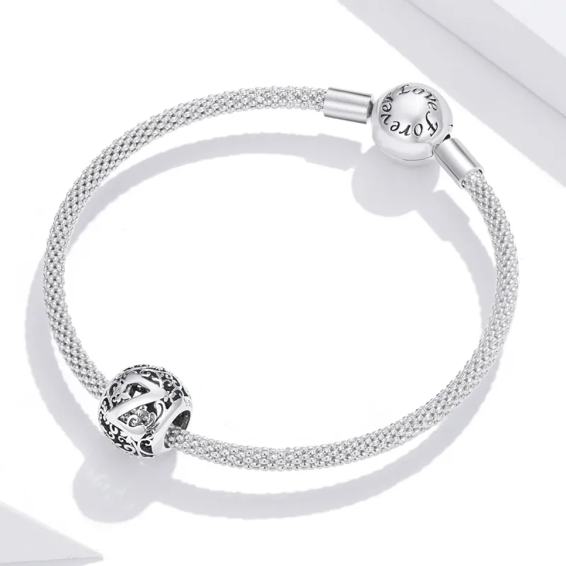 (kép) PANDORA típusú áttört mintás virág betű z charm - SCC1444-Z - Megtekintés 3