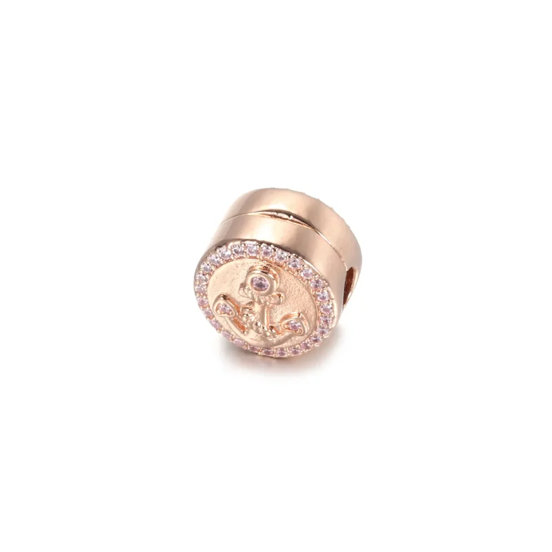 (kép) PANDORA Csillogó rózsaszín horgony Klip Charm - 789019C01 - Megtekintés 2