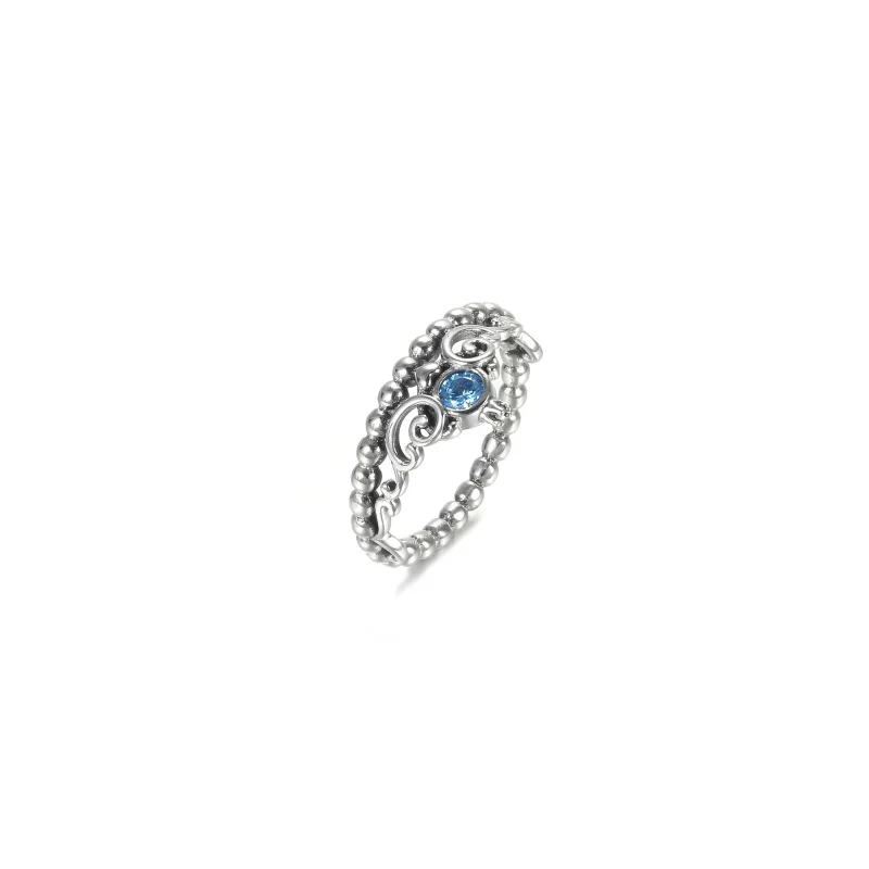 (kép) PANDORA Disney Hamupipőke kék tiara gyűrű - 199191C01-50 - Megtekintés 2