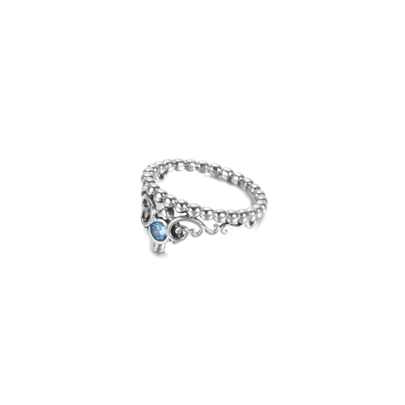(kép) PANDORA Disney Hamupipőke kék tiara gyűrű - 199191C01-50 - Megtekintés 5