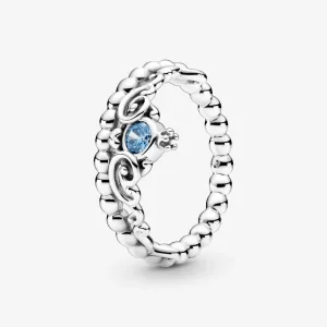 (kép) PANDORA Disney Hamupipőke kék tiara gyűrű - 199191C01-50