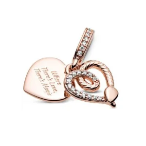 (kép) PANDORA Kígyó és szív Függő Charm - 789086C01