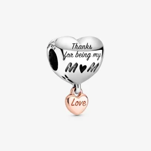 (kép) PANDORA "Love You Mum" szív charm - 788830C00
