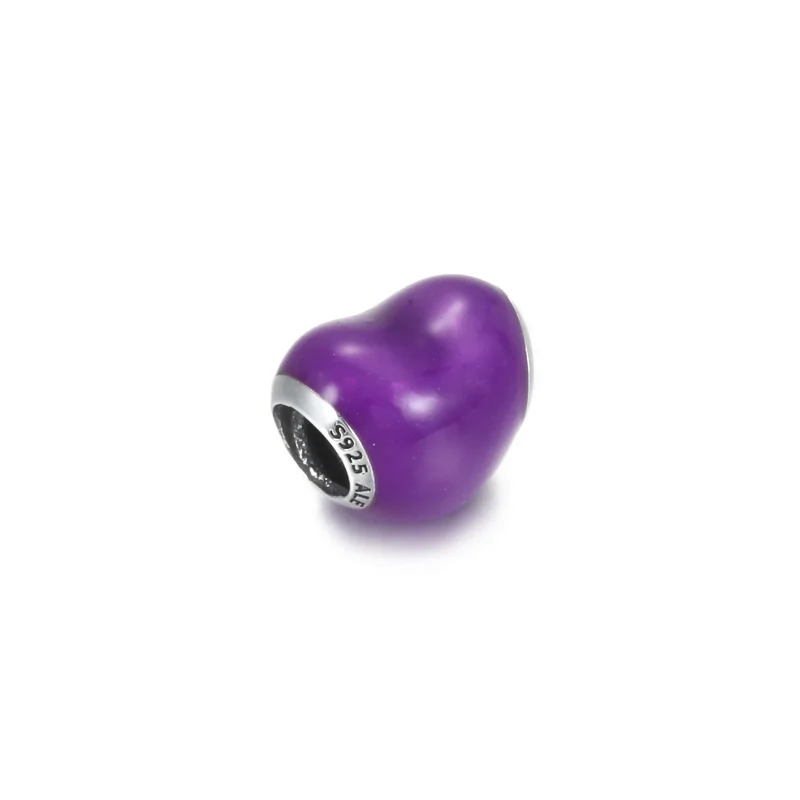 (kép) PANDORA metál hatású lila szív charm 799291C01 - Megtekintés 3