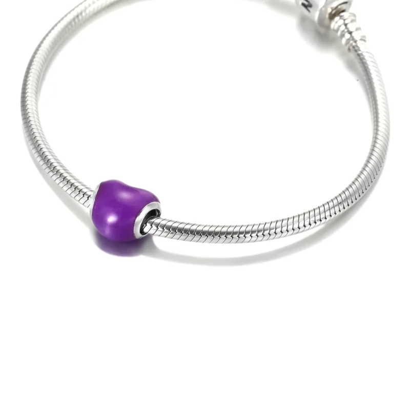 (kép) PANDORA metál hatású lila szív charm 799291C01 - Megtekintés 5