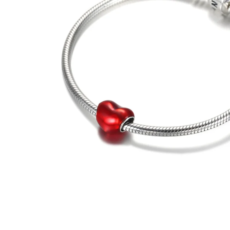 (kép) PANDORA metál hatású piros szív charm 799291C02 - Megtekintés 5