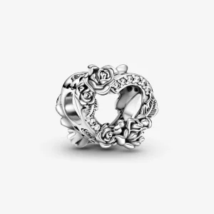(kép) PANDORA nyitott szív és rózsavirágok charm 799281C01