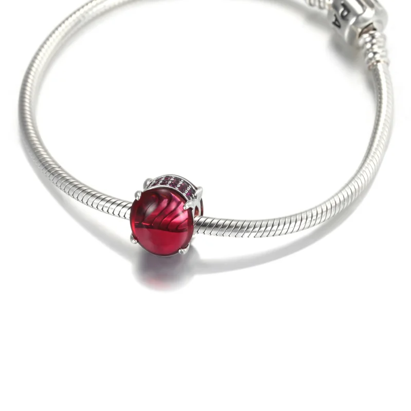 (kép) PANDORA ovális fukszia rózsaszín cabochon charm 799309C01 - Megtekintés 5