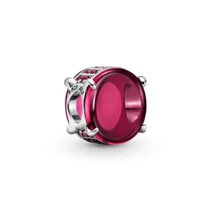 (kép) PANDORA ovális fukszia rózsaszín cabochon charm 799309C01