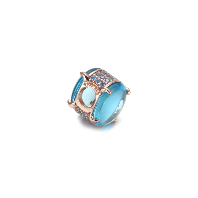 (kép) PANDORA ovális kék cabochon charm - 789309C01 - Megtekintés 4