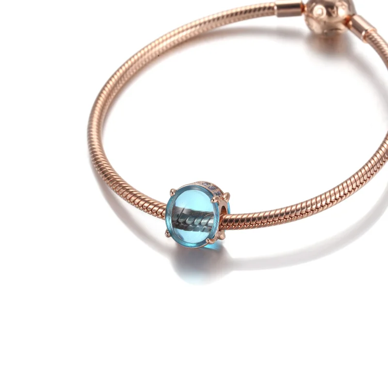 (kép) PANDORA ovális kék cabochon charm - 789309C01 - Megtekintés 5