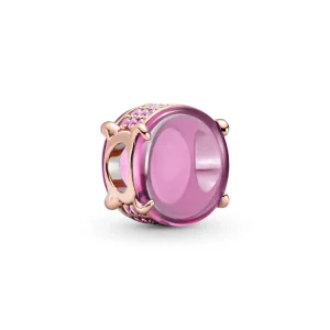 (kép) PANDORA ovális rózsaszín cabochon charm - 789309C02
