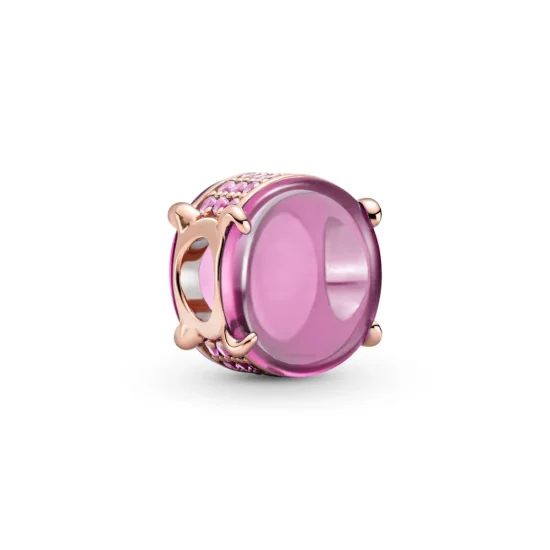 (kép) PANDORA ovális rózsaszín cabochon charm - 789309C02