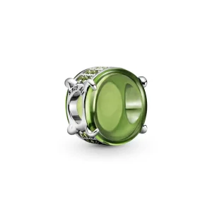 (kép) PANDORA ovális zöld cabochon charm799309C02