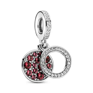 (kép) PANDORA szikrázó piros lemezes függő - 799186C03