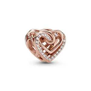 (kép) PANDORA szikrázó összefonódó szívek charm - 789270C01