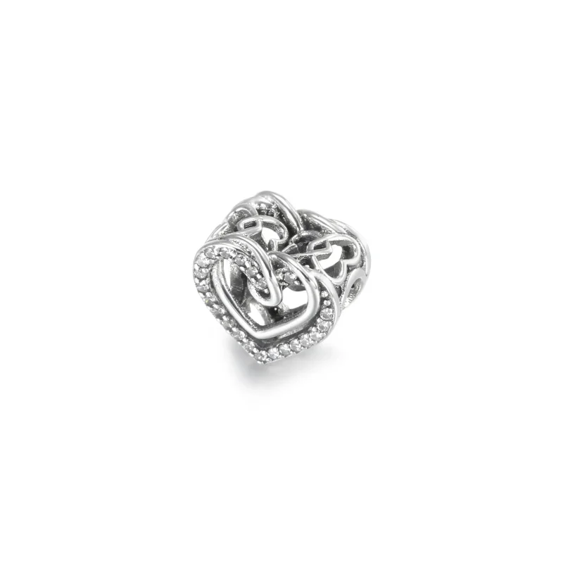 (kép) PANDORA szikrázó összefonódó szívek charm 799270C01 - Megtekintés 2