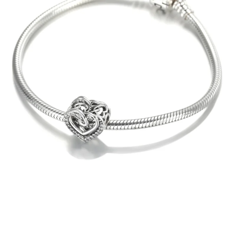 (kép) PANDORA szikrázó összefonódó szívek charm 799270C01 - Megtekintés 5