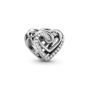 (kép) PANDORA szikrázó összefonódó szívek charm 799270C01