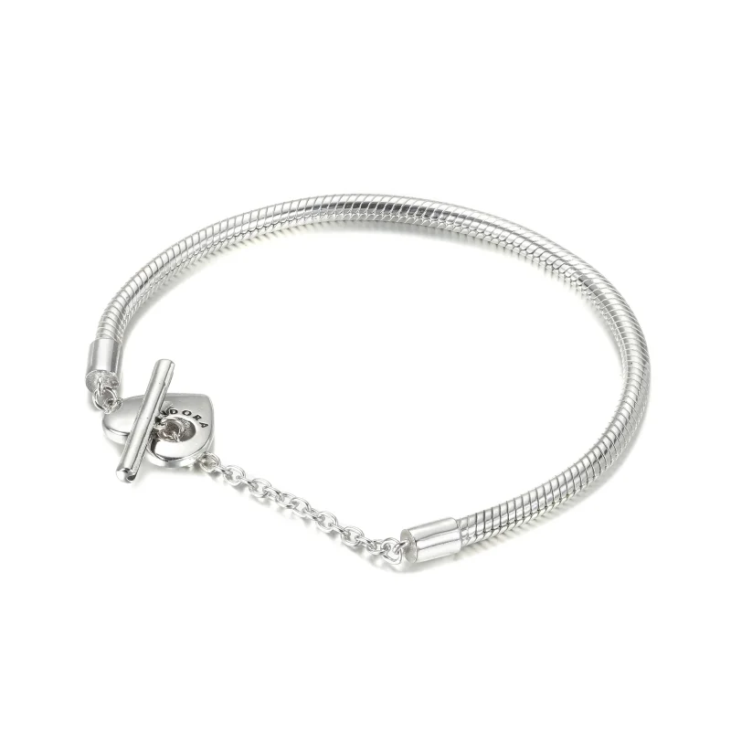 (kép) PANDORA szíves T-kapcsos karkötő - 599285C00-16 - Megtekintés 2