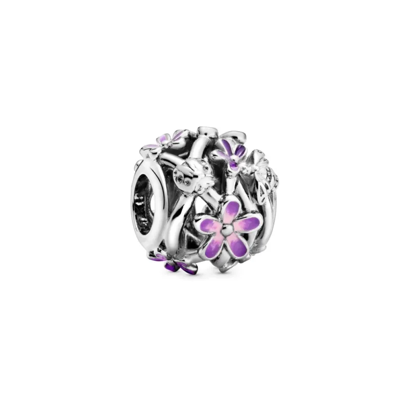 (kép) PANDORA Áttört lila százszorszép charm 798772C02