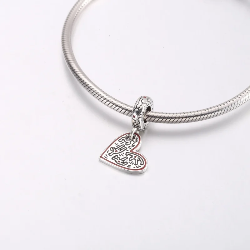 (kép) Keith Haring™ x Pandora Line Art People Heart Dangle Charm - 792215C01 - Megtekintés 4