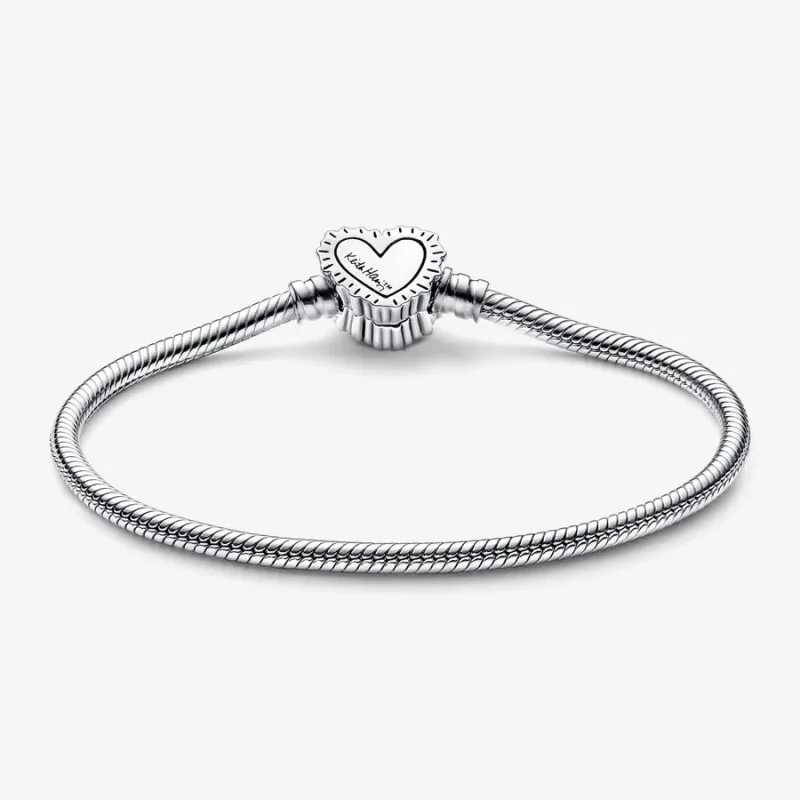 (kép) Keith Haring™ x Pandora Moments Radiant Heart Snake Chain Bracelet - 592217C01 - Megtekintés 6