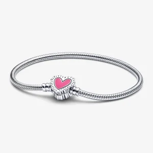 Keith Haring™ x Pandora Moments Radiant Heart Snake Chain Bracelet - 592217C01 (kép) Keith Haring™ x Pandora Moments Radiant Heart Snake Chain Bracelet - 592217C01