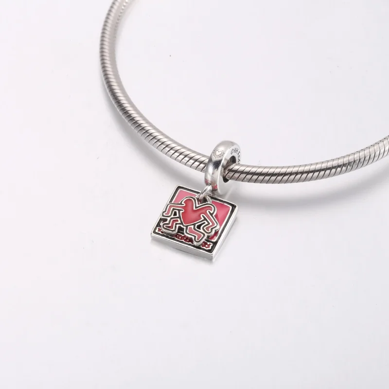 (kép) Keith Haring™ x Pandora Walking Heart Double Dangle Charm - 792216C01 - Megtekintés 5
