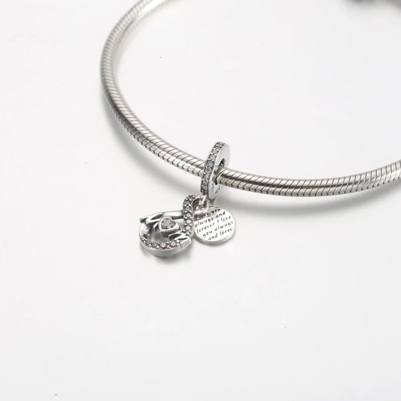 (kép) Pandora Anyu végtelen pavé dupla függő charm - 791468C01 - Megtekintés 4