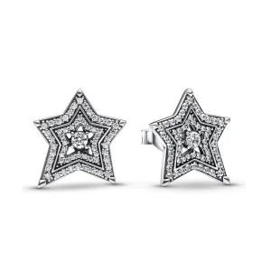 (kép) Pandora Celestial Asymmetric Star Stud Earrings - 292415C01
