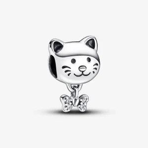 Pandora Cica és masni charm - 792255C01 (kép) Pandora Cica és masni charm - 792255C01